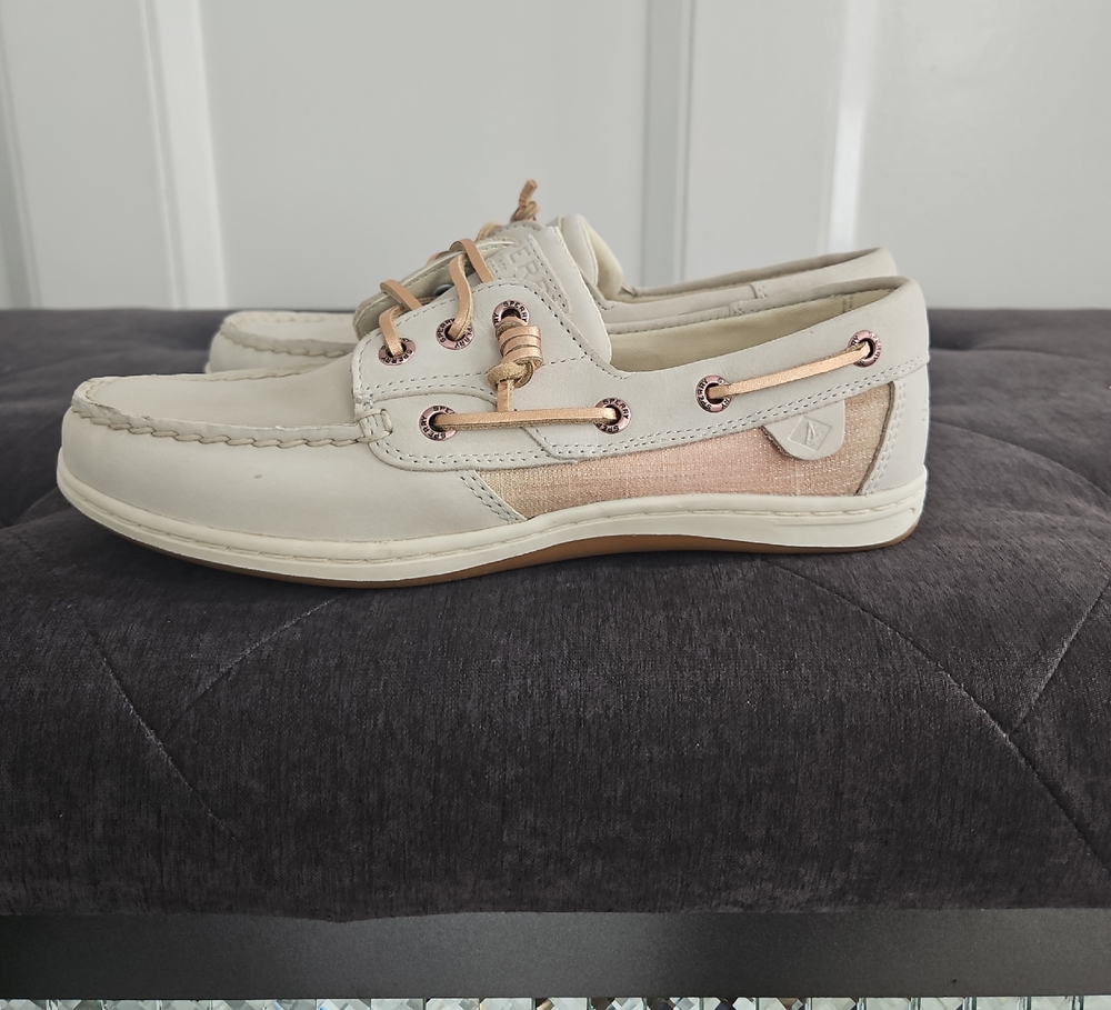Sperry Songfish Shimmer OffWhite Boat Shoes